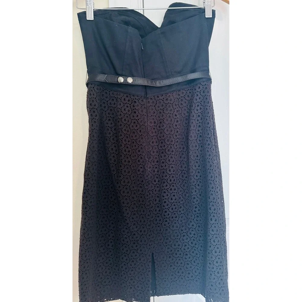 Womens Black Laundry strapless dress with lace size 6 - Picture 2 of 4